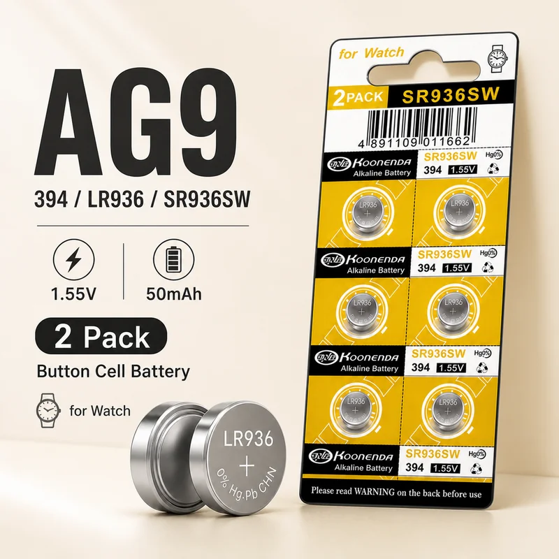 Alkaline Button Cell Battery AG9 LR936 SR936SW 394 1.55V 2-70PCS Replacement for Watch Calculator Thermometer Toy