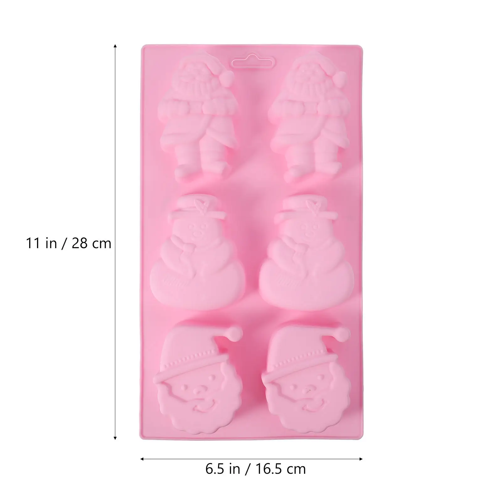 2Pcs 6-Grid Christmas Cake Mold Silicone Santa Snowman Baking Tray for DIY Chocolate Craft Soap Making Oven Safe Mold