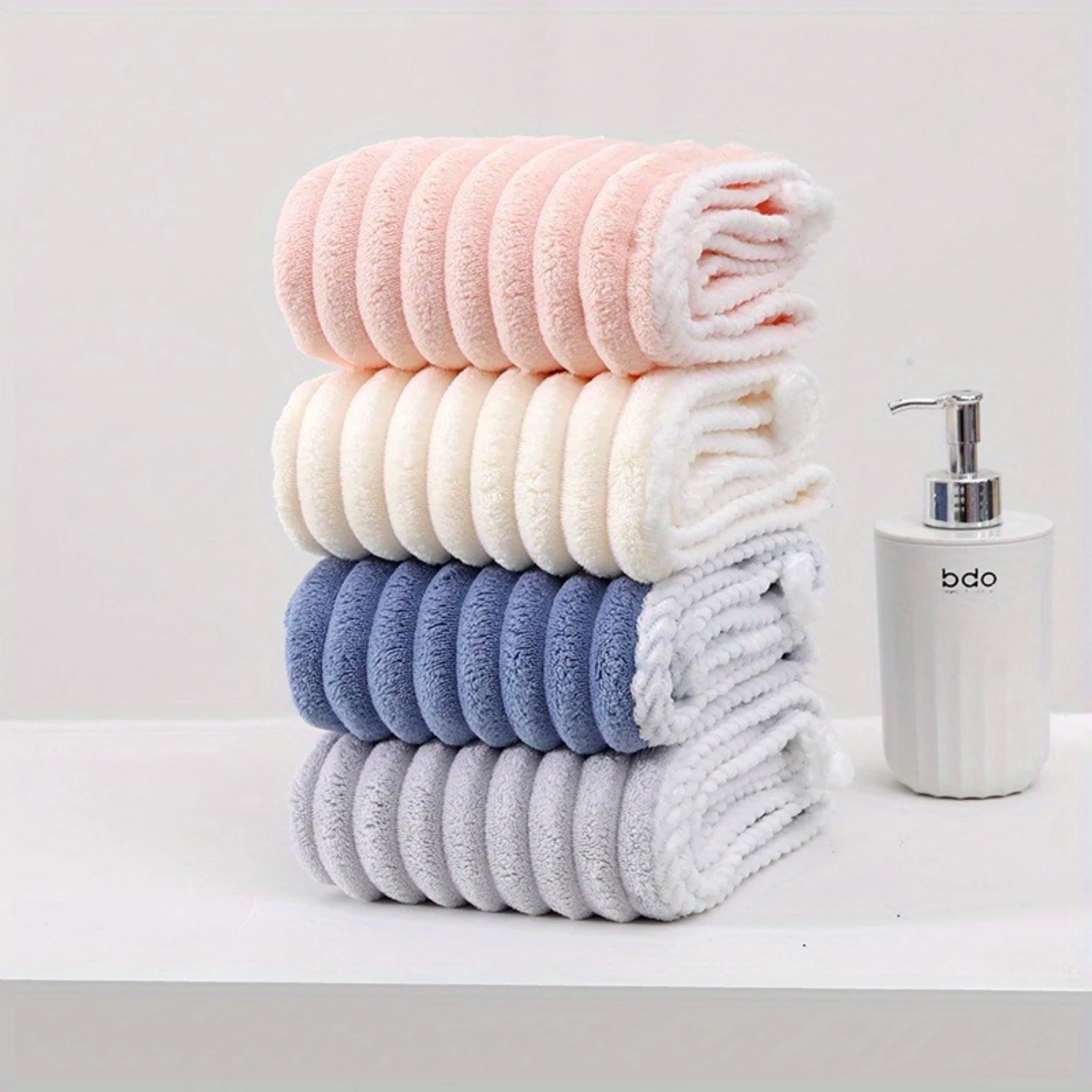 Coral Velvet Bath Towel Set - Thick, Absorbent, Soft - 3 Piece, Non Shedding - for Shower Use