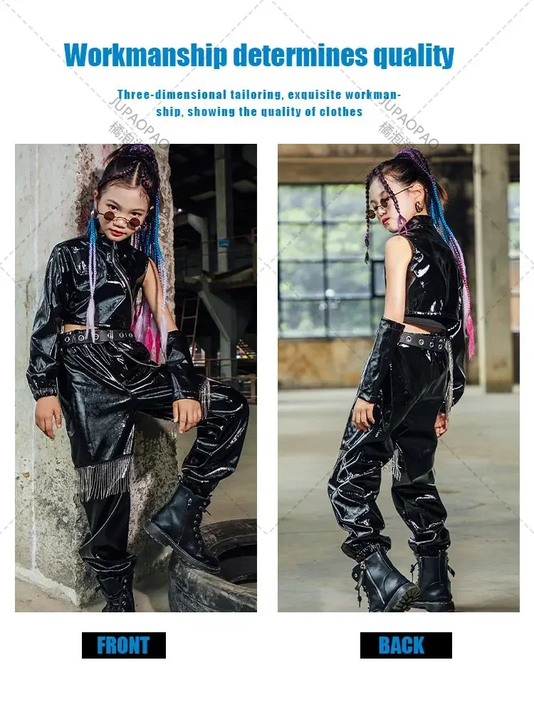 

K-pop Stage Outfits Girl Jazz Dance Hip-hop Black Costume Urban Dance Kids Clothes Children's Runway Show Performance Wear