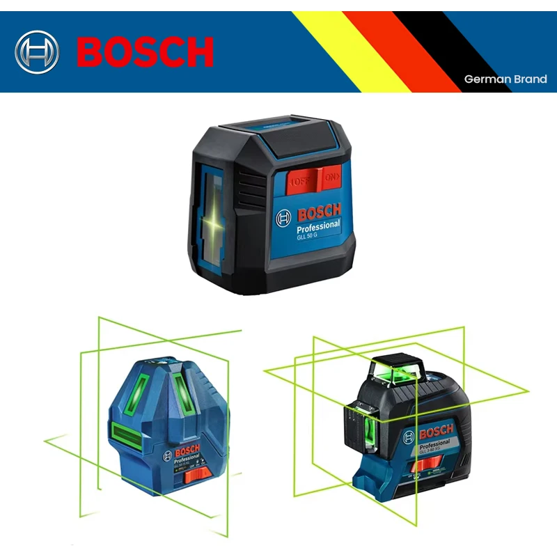 Bosch Professional Laser Level Green Beam Self-Leveling Cross-Line Laser Gradienter Rangefinders GLL 3-60 XG/GLL 50-15 XG/GLL50G