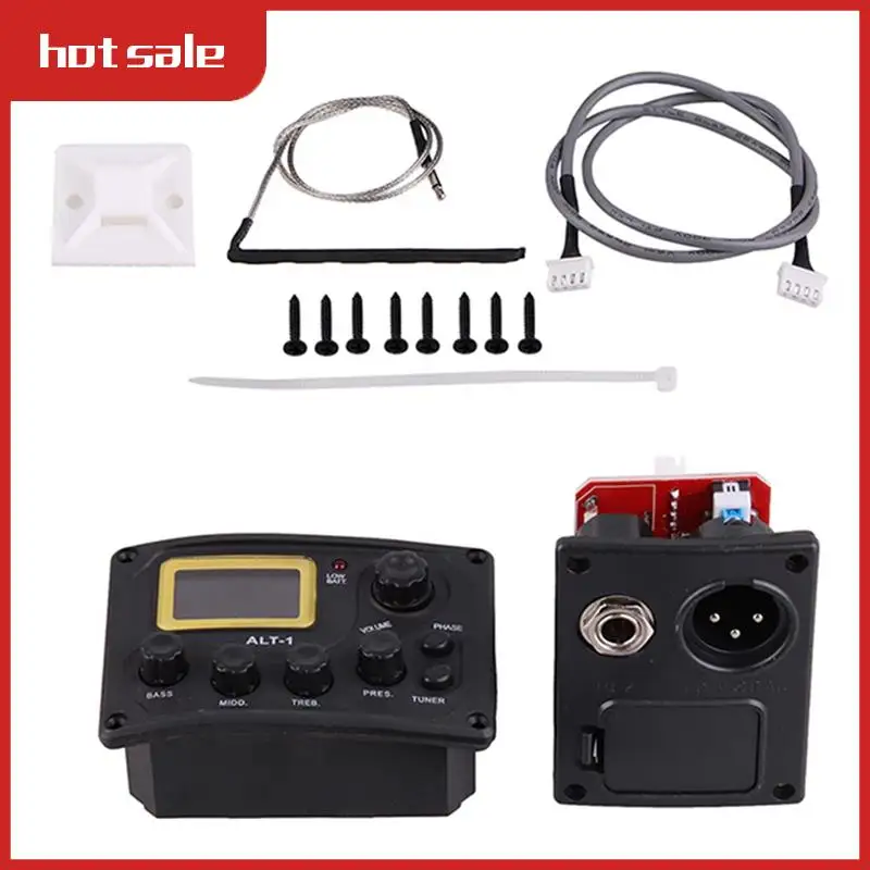 

1Set ALT1 4 Band Acoustic Guitar Bass Pickup Preamp EQ Equalizer With Tuner Guitar EQ Guitar Accessories Guitar Pickup
