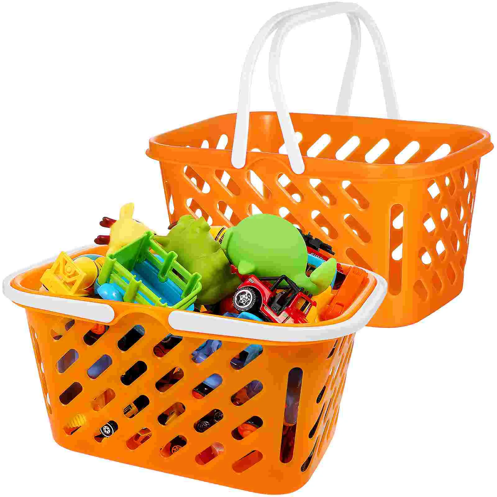 2 Pcs Shopping Basket Savings Portable Toys Bathroom Grocery Storage Abs Raw Material Child