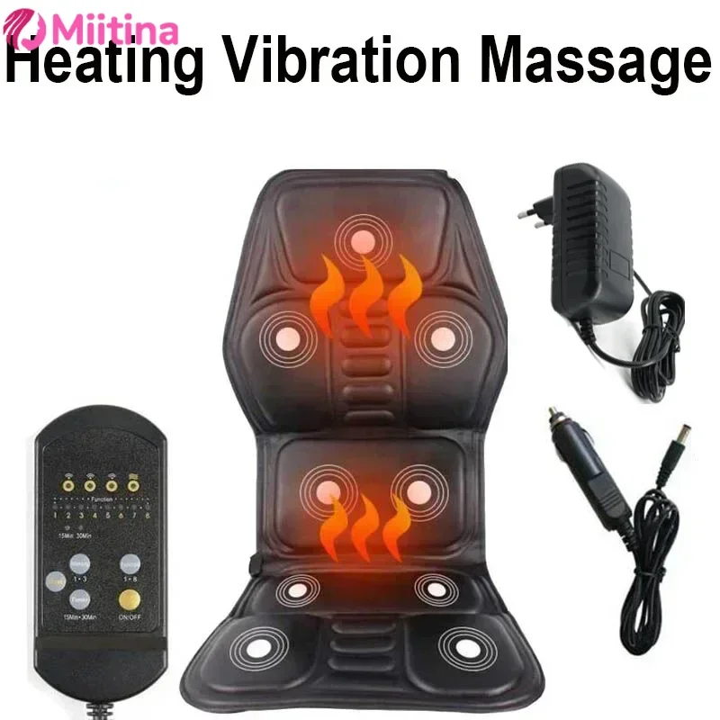 Car massage pad for both car and home use, vibration massage seat cushion for neck, waist, whole body, car and home use