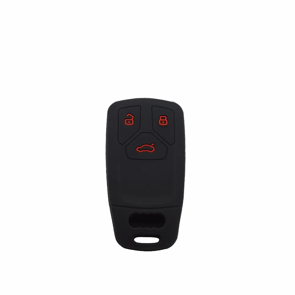 Xinyuexin Silicone Rubber 3 Button Car Key Cover Case For Audi 2016 2017 2018 A4 B9 Q7 4m TT 8S Smart Key In Black Car-styling image 4