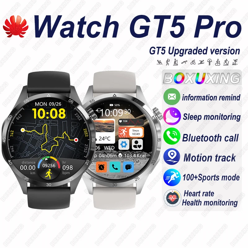 

Для HUAWEI GT5 Pro Смарт-часы Мужчины Женщины HD AMOLED Экран Пульсометр 100+Спортивный Bluetooth Вызов GPS Трек Водонепроницаемые Смарт-часы