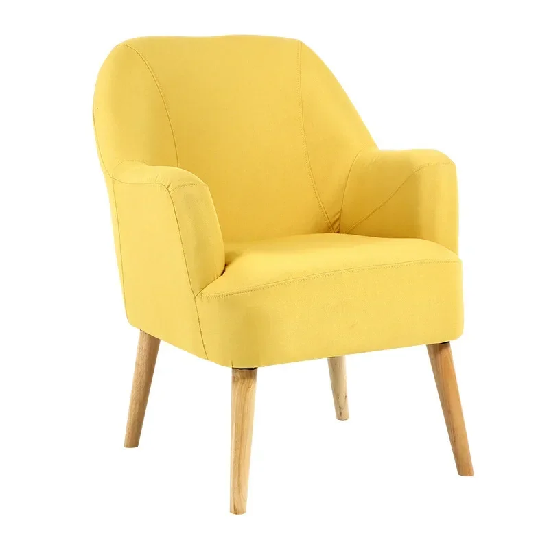 Nordic solid wood fabric sofa, living room bedroom sofa guest sofa, small apartment leisure seat single sofa