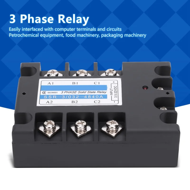 3 Phase Solid State Relay SSR-3 D4840 40A DCAC 480V Distribution Control Equipment