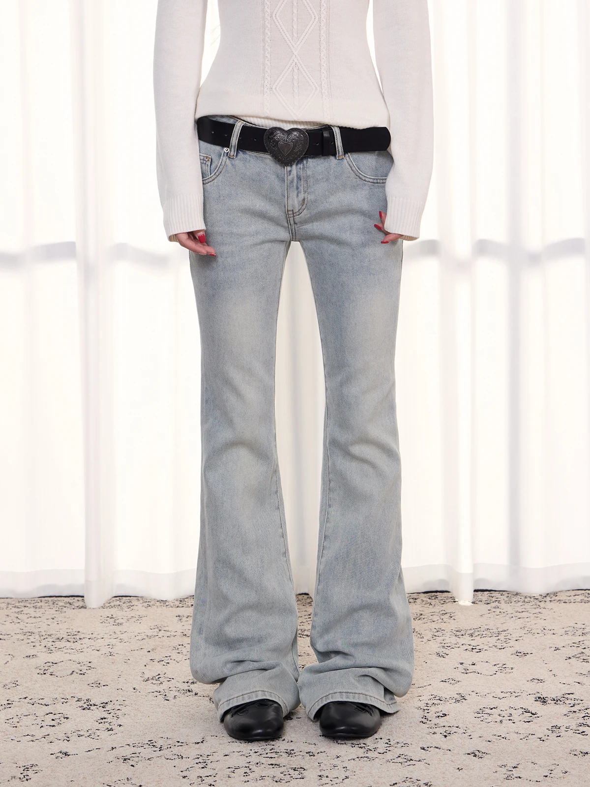 Retro American Washed Loose Straight Leg Jeans Casual Versatile Teenage Polyester Cotton Lycra Winter Non-Shrinkage Straight Fit