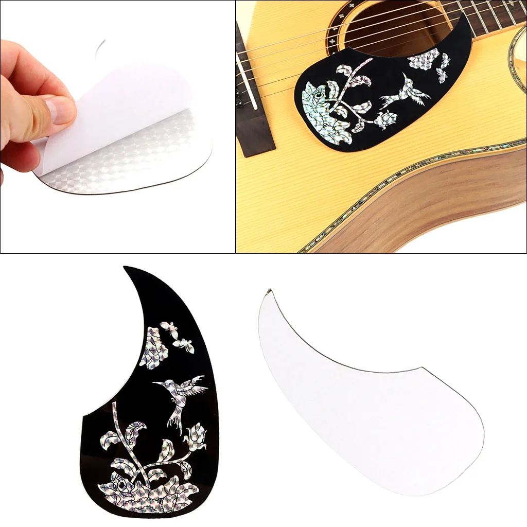 Vírgula estilo beija-flor guitarra pickguard pick guard placa anti-risco para peças de guitarra acústica