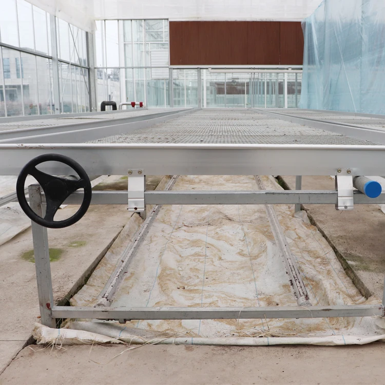 Ebb and Flow Rolling Bench Greenhouse Farming Equipment