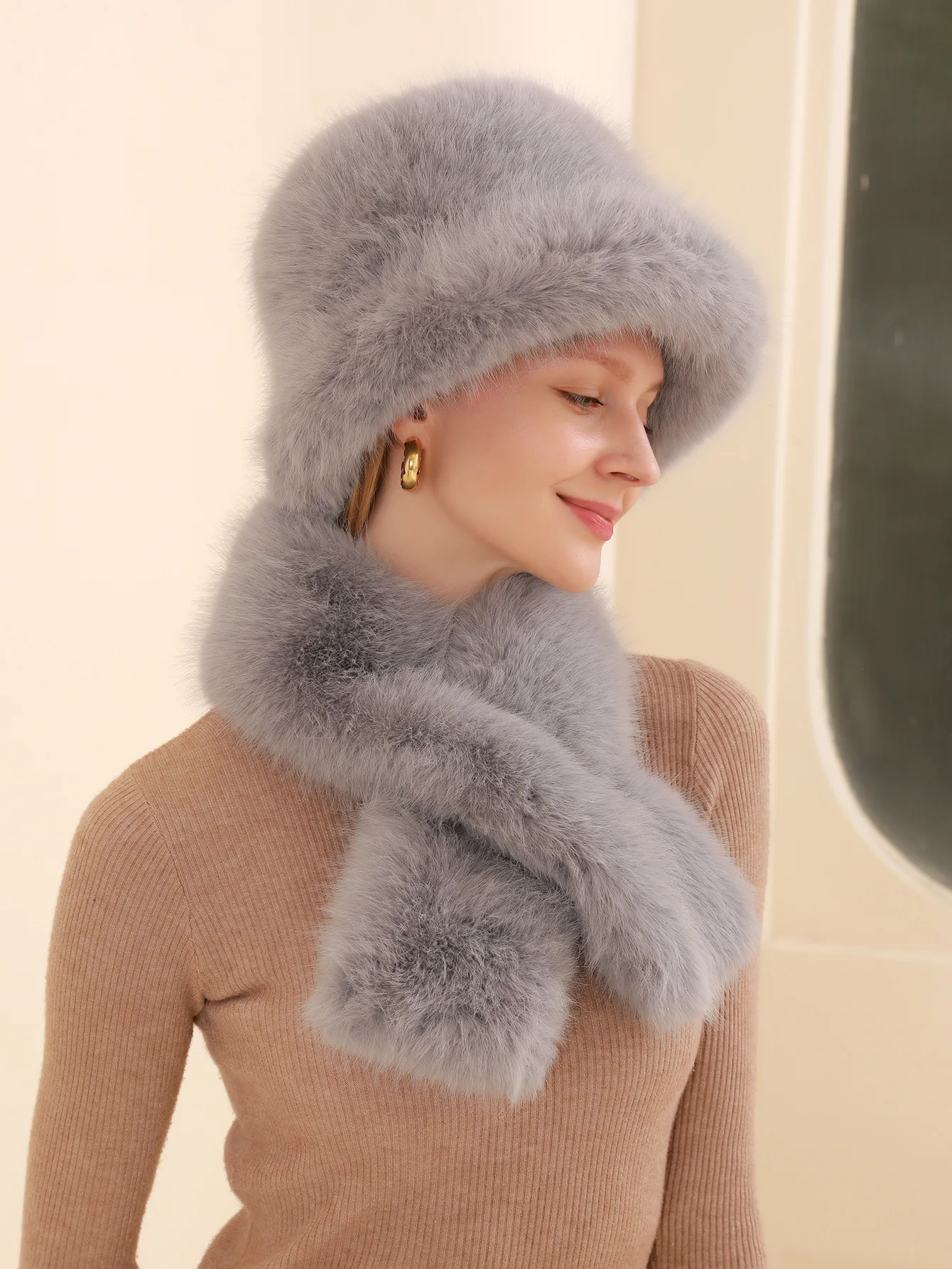 LY VAREY LIN зимние женские шляпы-ведра из искусственного лисьего меха, рыбацкая уличная теплая шапка, однотонная теплая шапка с защитой ушей