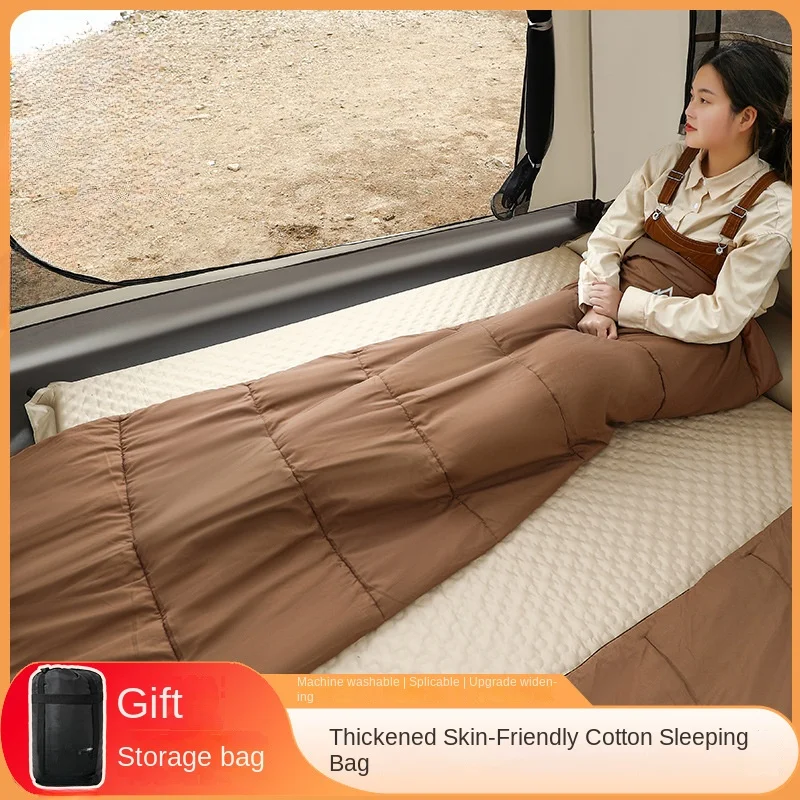 

Widen and Thicken Brushed Cotton Sleeping Bag Indoor Sleeping Bag Adult Camping Camping Sleeping Bag