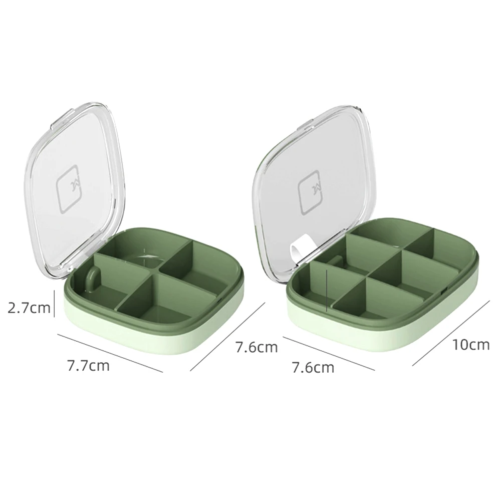 1Pcs Medicine Organizer Pill Container 4/6 Section Travel Pill Box Airtight Vitamin Box Portable Pill Holder Large Compartments