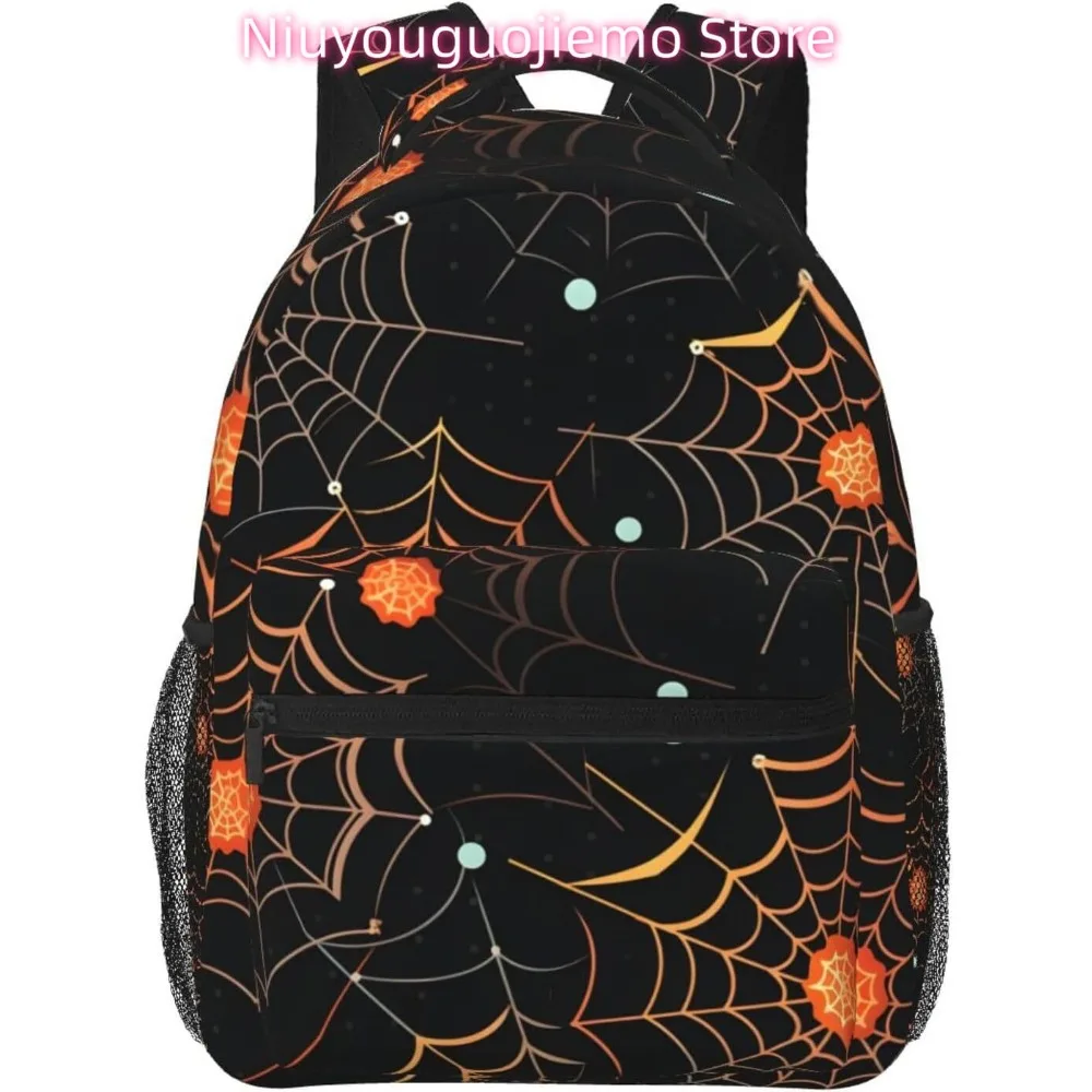 

Легкий рюкзак для ноутбука Golden Halloween Spider Web, легкий многоцелевой дорожный повседневный рюкзак унисекс, студенческие рюкзаки