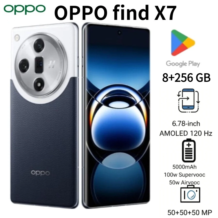 OPPO Find X7 International Version 8GB+256GB Factory Unlocked 6.78' 4500nits Peak Brightness 50MP 2026 Newest Models
