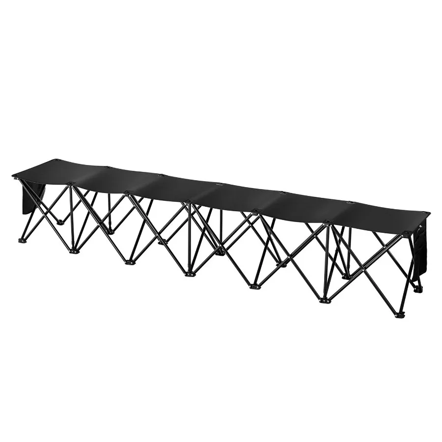 

6 Seat Portable Folding Sport Bench Outdoor Camping Chair with Carry Bag