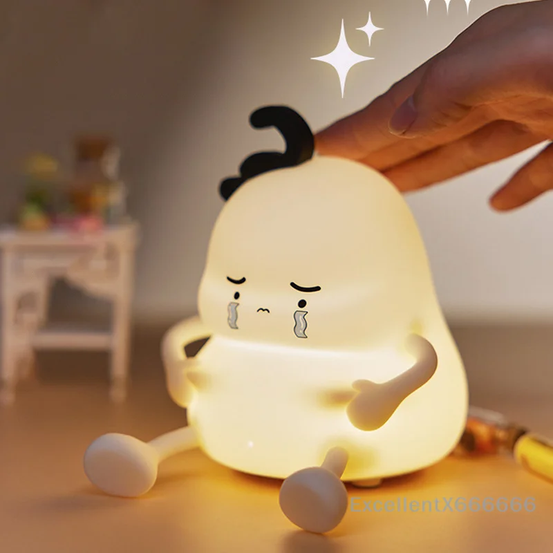 

Silicone Night Light, Cute Bedside Lamp With Tap Control And USB Rechargeable Battery, Ideal Nursery Decor And Night Light