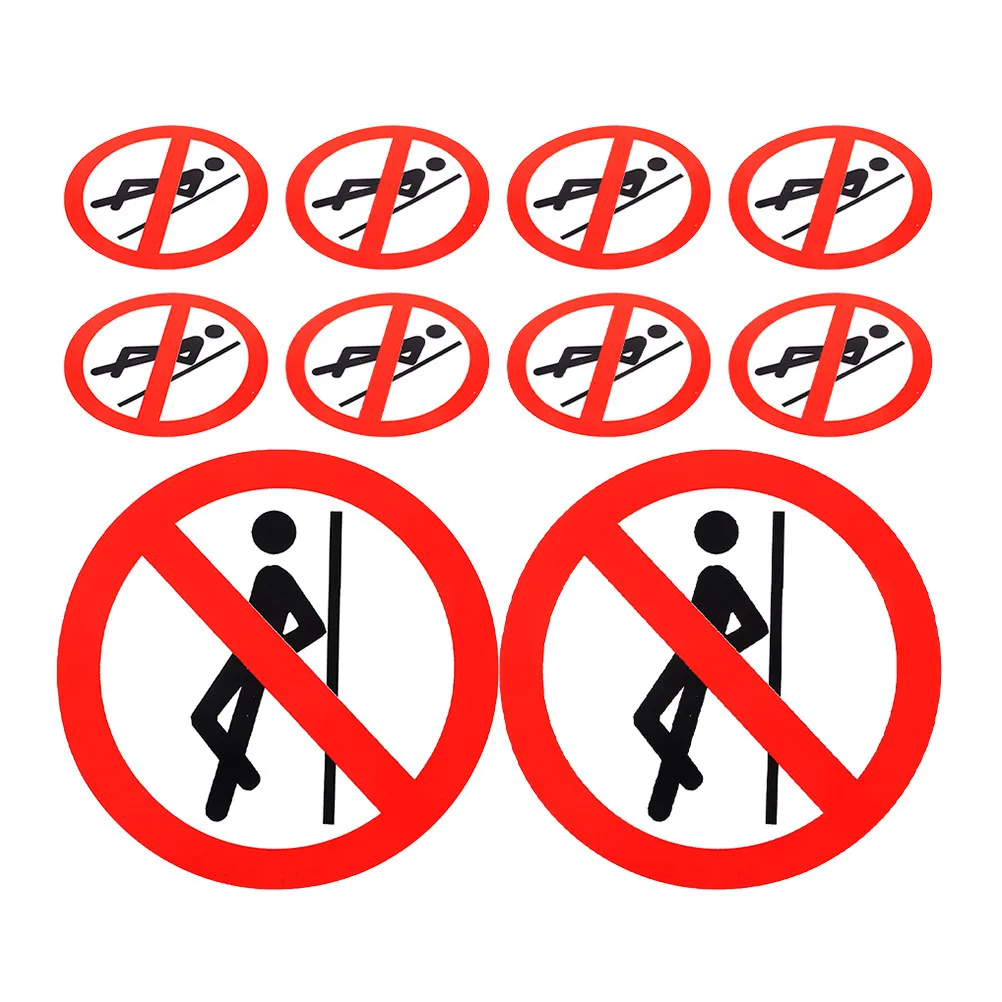 

10Pcs No Leaning Safety Warning Stickers Heavy Duty Adhesive Decals Clear Concise Design Eye Catching Graphics for Plant