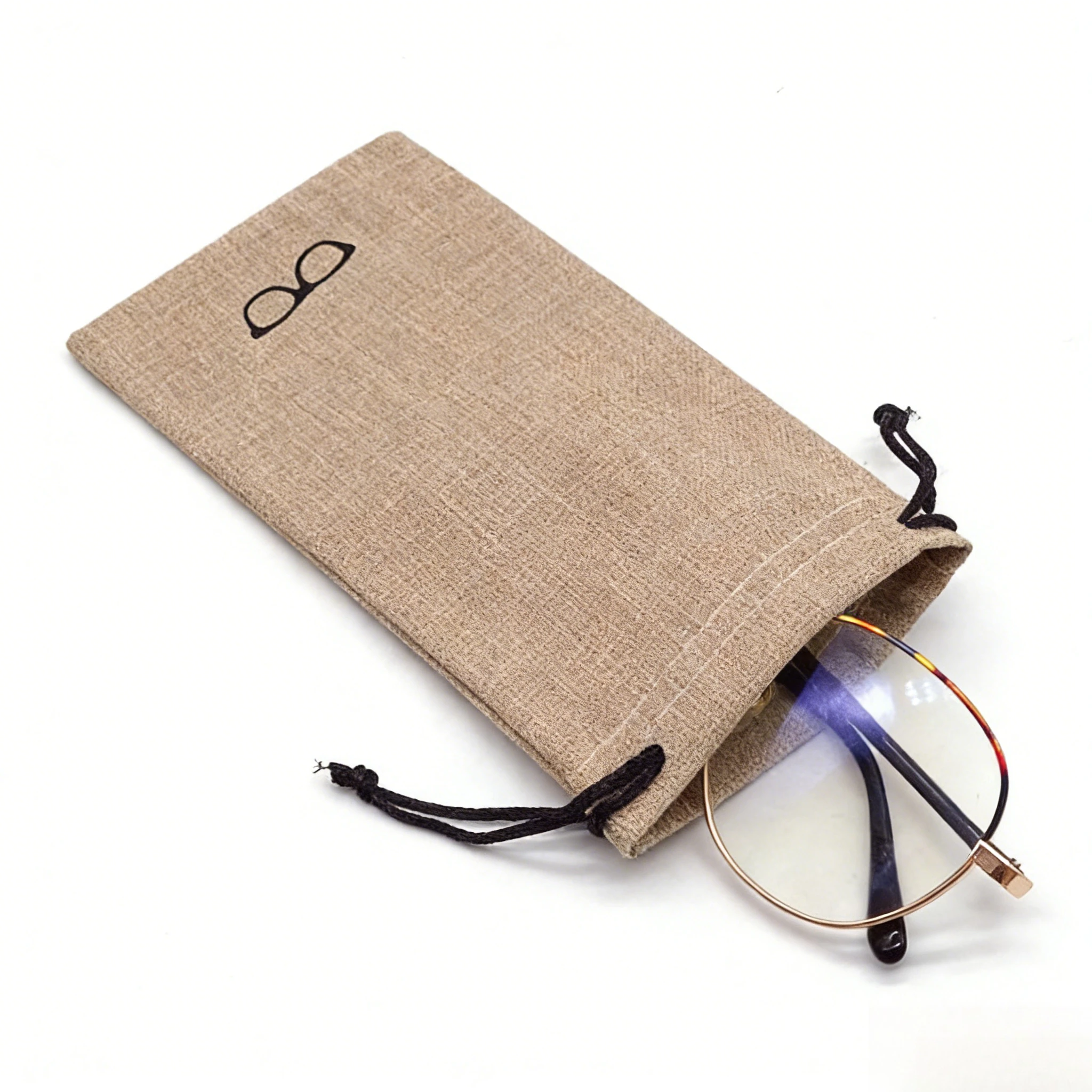 Small Eyewear Case Light Linen Cloth Glasses Bag Drawstring Portable Bags Fabric Eyeglasses Pouch Multi Woman Man Accessories
