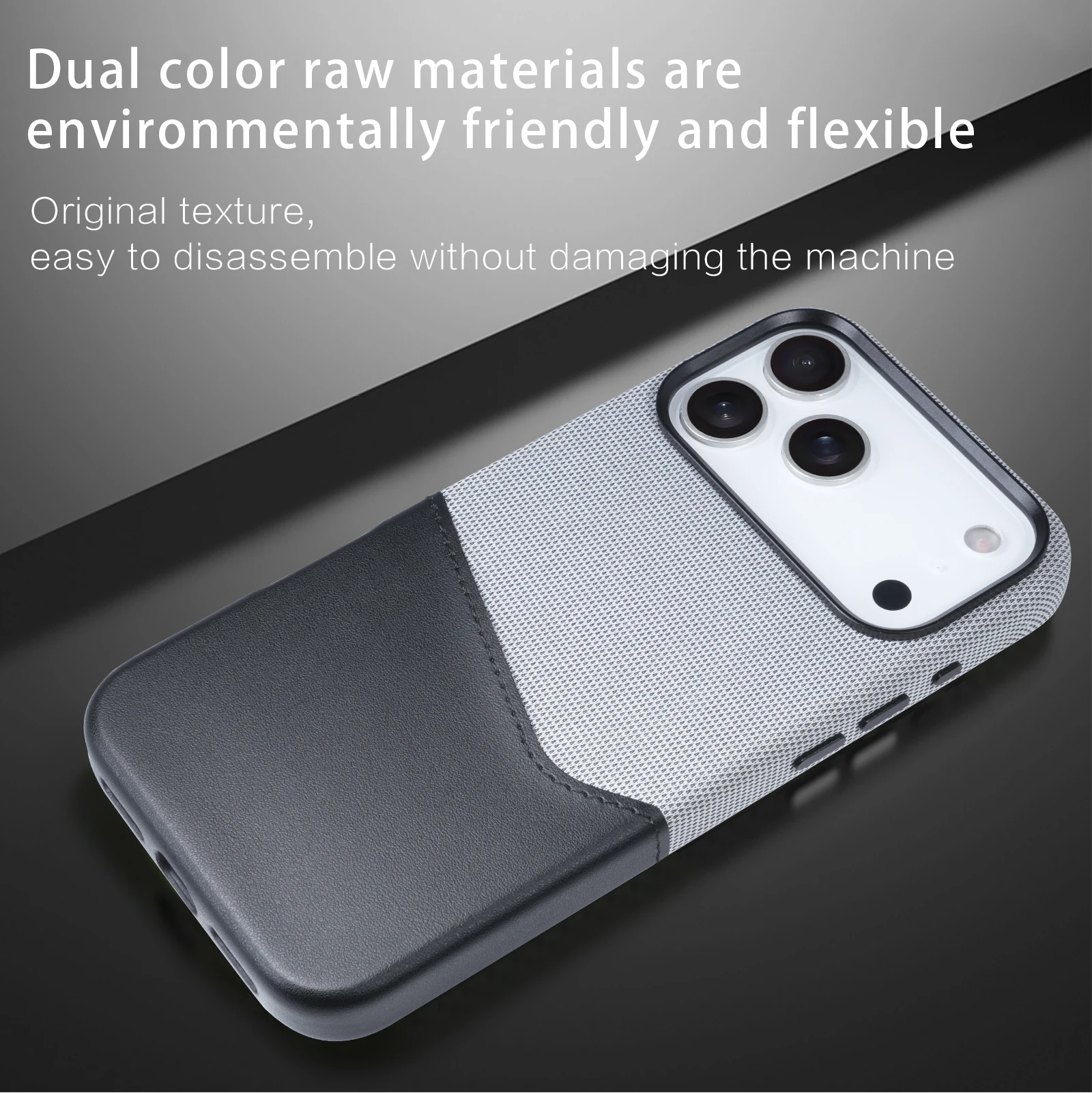 

Business Leather Patchwork Fabric Case For iPhone 17 Pro Max 17 Air Magnetic Military Grade Shockproof Card Holder Protect Cover