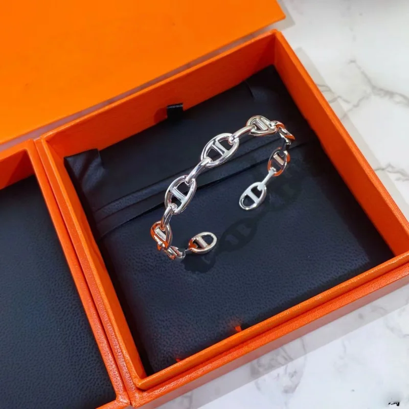 

Stainless Steel Skeleton Bracelet for Women platinum blonde Color Wide Bangle Jewelry Gift Fashion Accessories