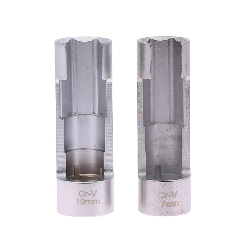 17/19mm Diesel Fuel Injector Pipe Hexagonal Opening Removal Sleeve Oxygen Sensor Wrench Pipe Sleeve Workshop Hand Tools