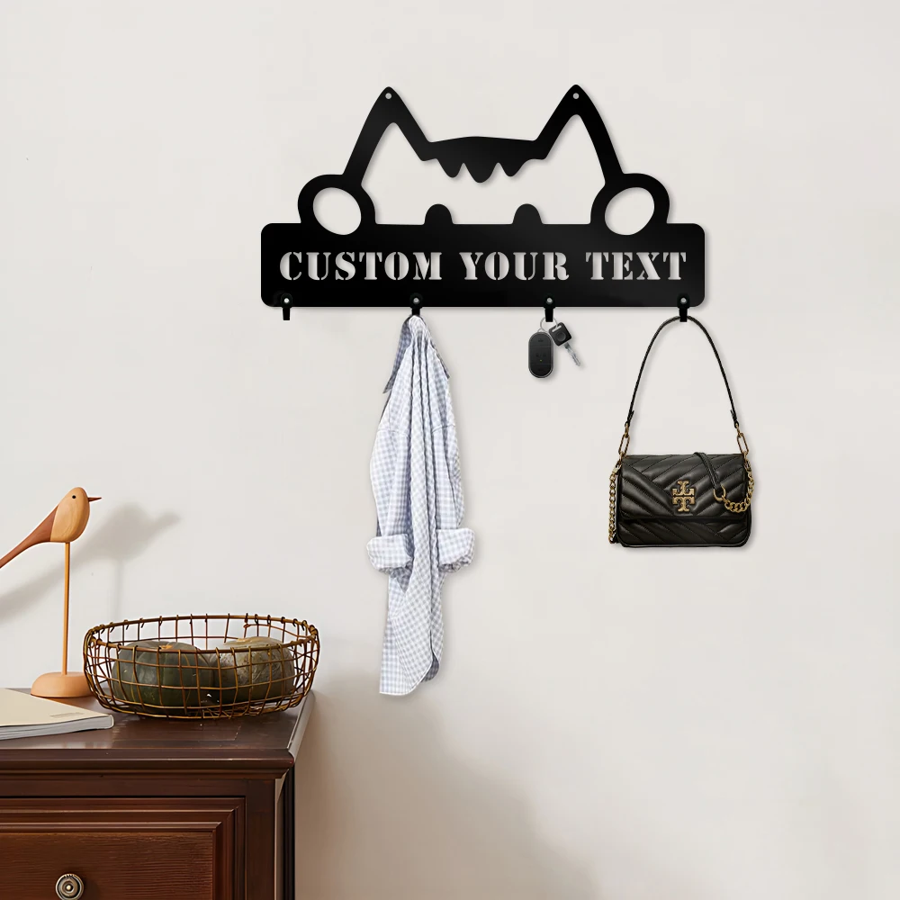 

1pc kitten lovely creative Customized Text Hat Towel Rack Metal Rack For Hat Towel