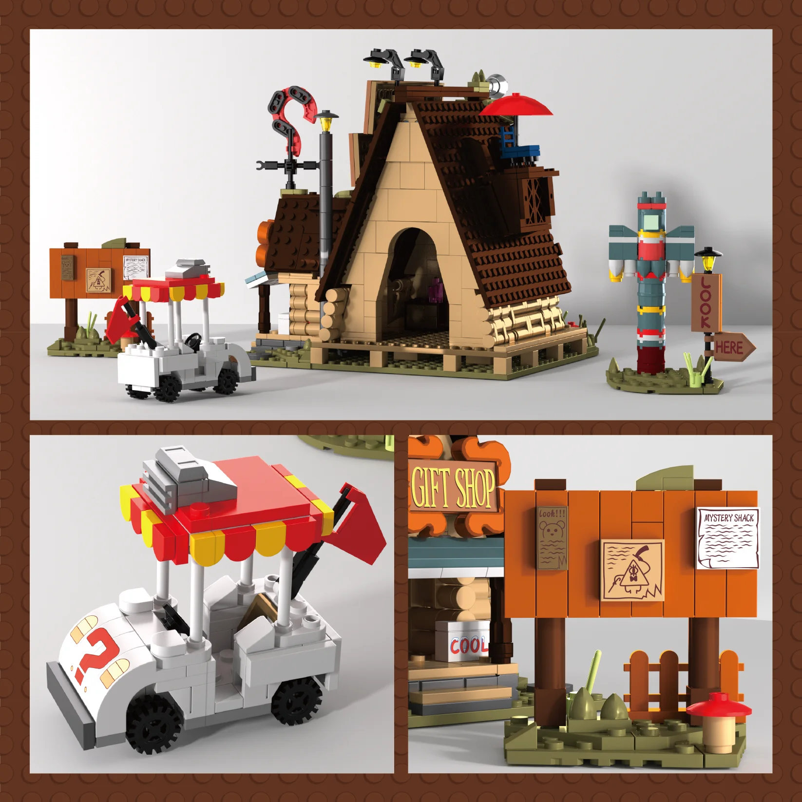 1125PCS Mystery Cabin Street View Model Bouwstenen Speelgoed MOC Assemblage Huis Bricks Sets DIY Educatief Speelgoed Kerstcadeaus