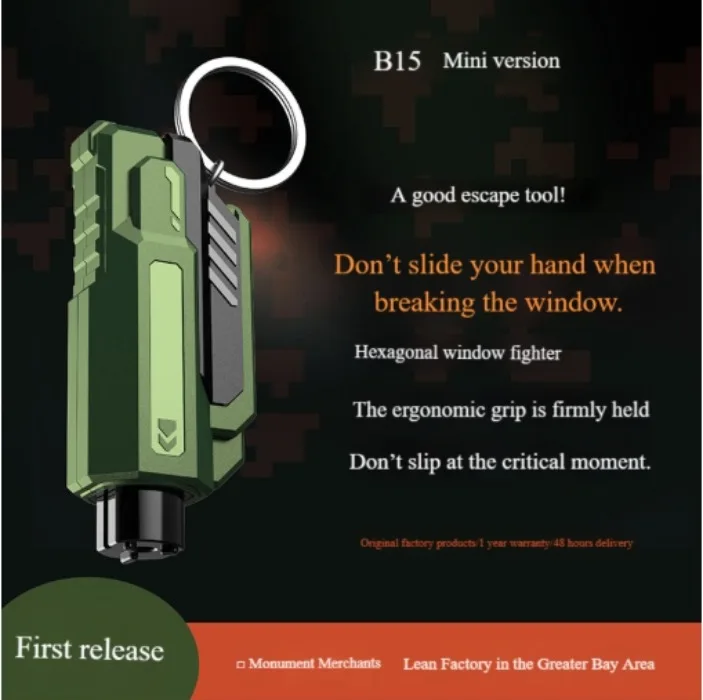 2025 New Mini Car Emergency Safety Hammer One Second Window Breaker Car Escape Hammer Safety Belt Cutting Knife