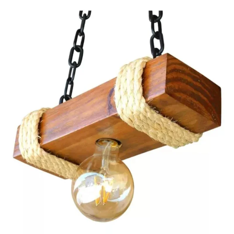 Rustic Caibro Lamp Wood Ceiling Pendant Luminaires Solar Luminaires