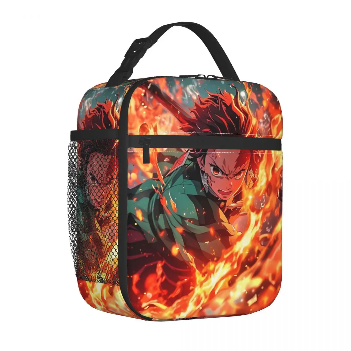 Tanjiro Kamado Demon Slayer sacos isolados almoço, saco térmico, recipiente reutilizável, Tote portátil, lancheira, armazenamento de alimentos