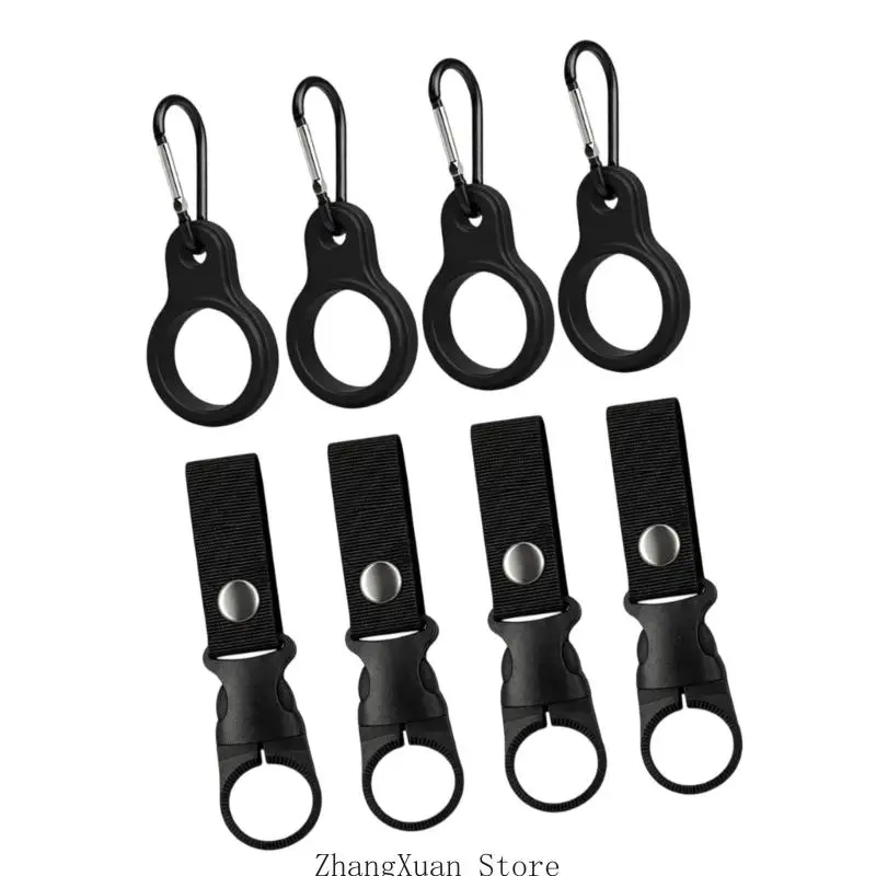 8Pcs Practical Water Bottle Holders With Plastic Hook Nylon Water Bottle Cycle For Backpacks And Belts 3XUF