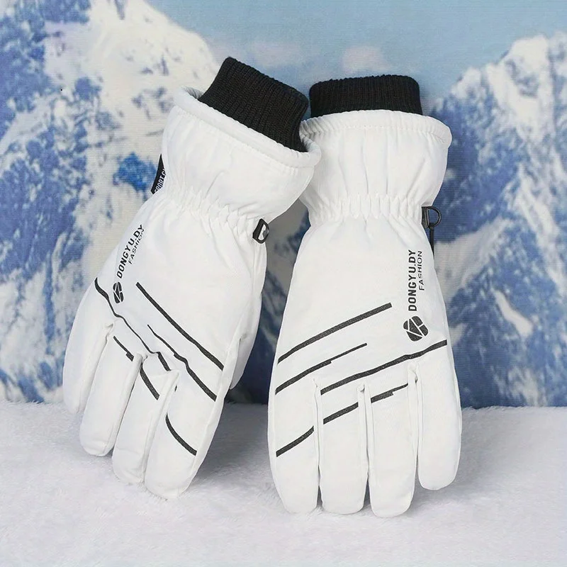

Men's Winter Ski Gloves Outdoor Plush Thickened Waterproof Bicycle Touch Screen Non-Slip Wear-Resistant Warm Gloves