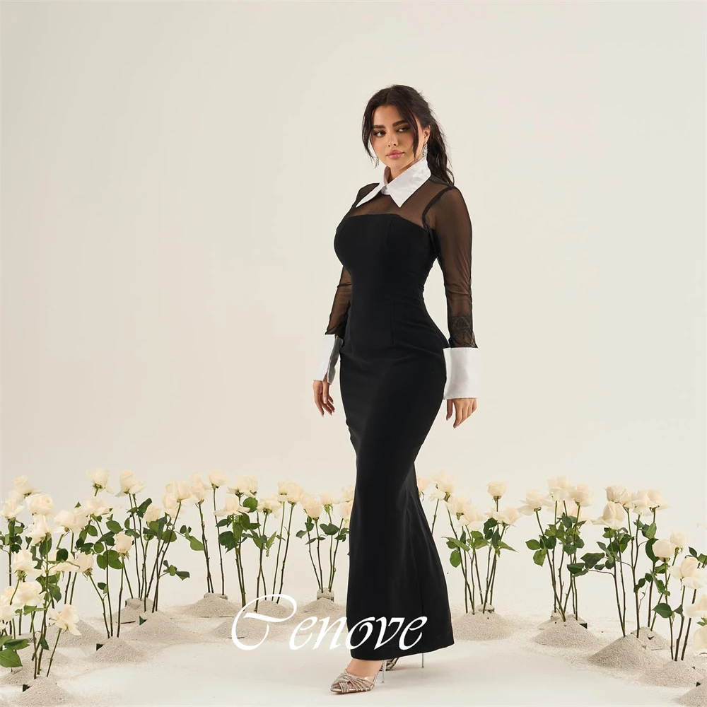 

Cenove 2024 Arab Dubai O Neckline Prom Dress Ankle-Length With Full Sleeves Evening Fashion Elegant Party Dress For Women