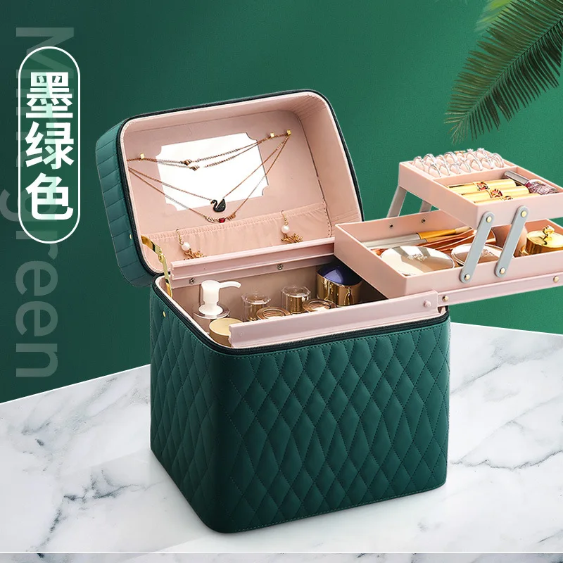 2023x New Large-capacity Cosmetic Case Multifunctional Suitcase Cosmetic Storage Box