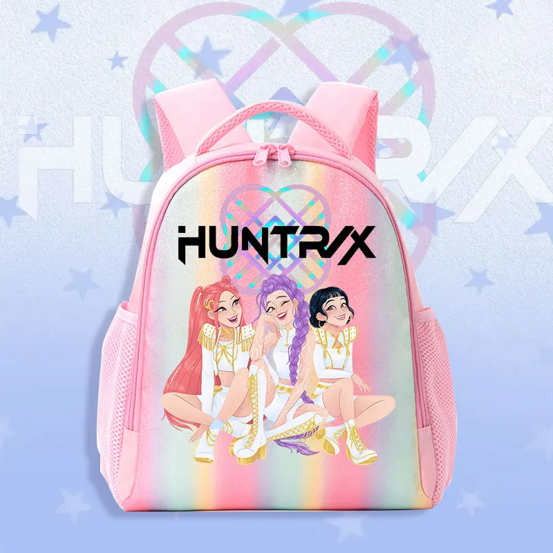 Schoolbag KPop Demon Hunters 어린이 배낭 레인보우 K-POP HUNTR/X 루미 미라 조이 배낭 선물 가방 어깨 가방