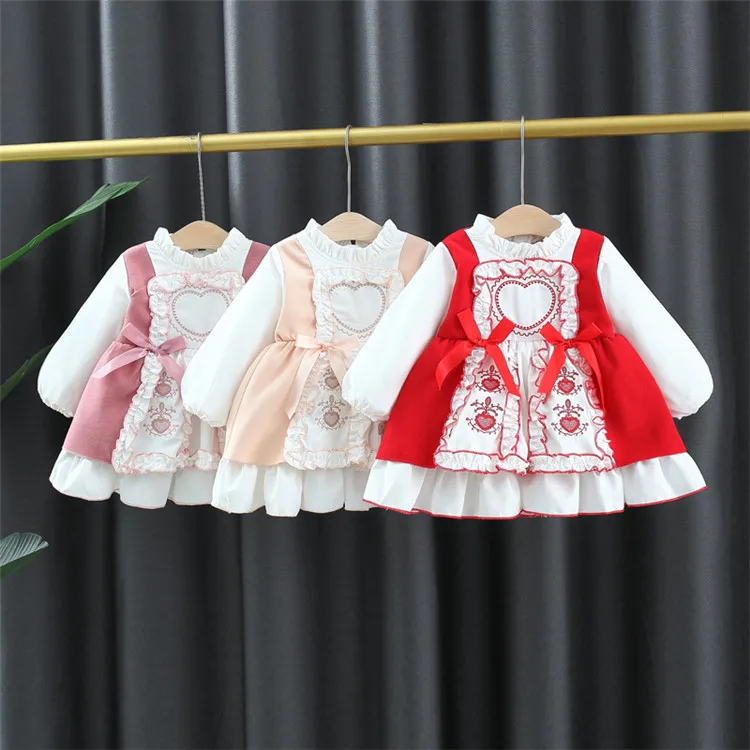 

Girls Lolita Dresses Spring Autumn Children Cotton Princess Party Dress For Baby Girl Birthday Costume 4 Years Toddler Clothes