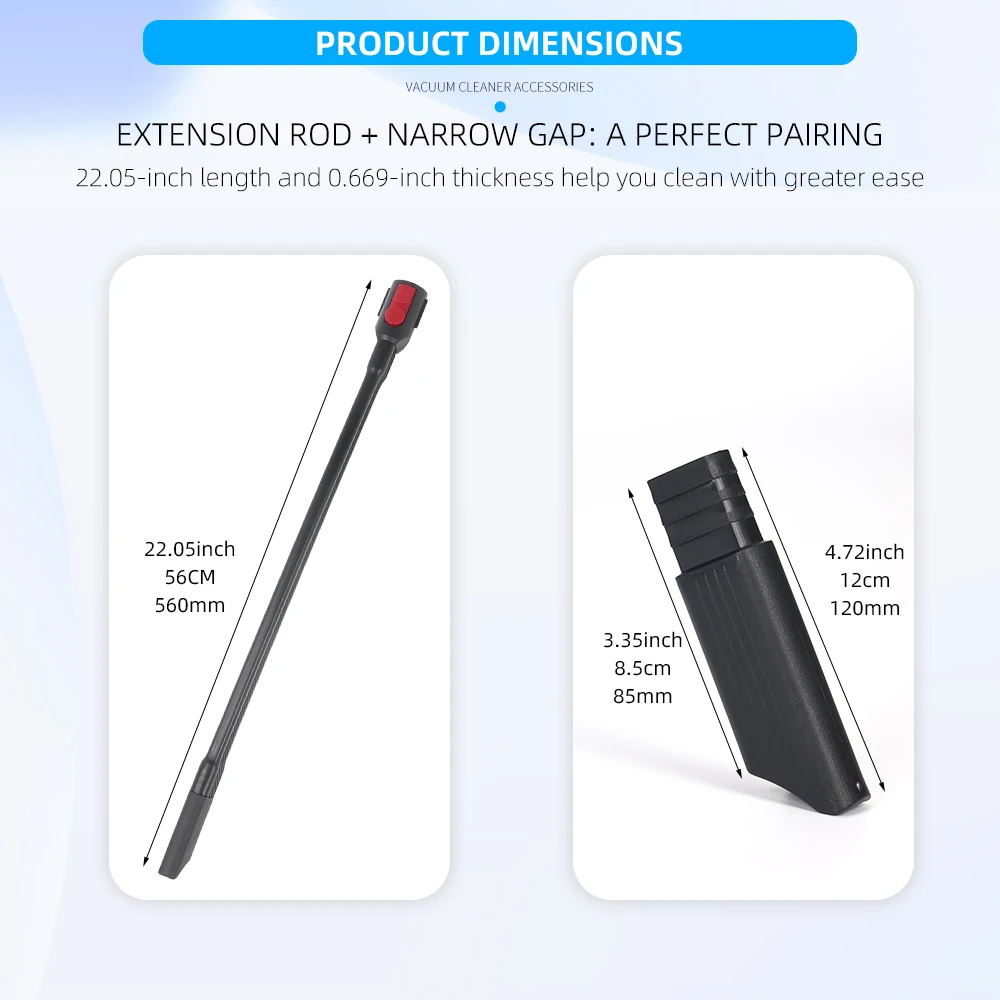 Bendable Long Flat Crevice Tool for Dyson V7 V8 V10 V11 Gen5detect(G5) Stick Vacuum Cleaner Mite Removal Suction Head Clean Tool