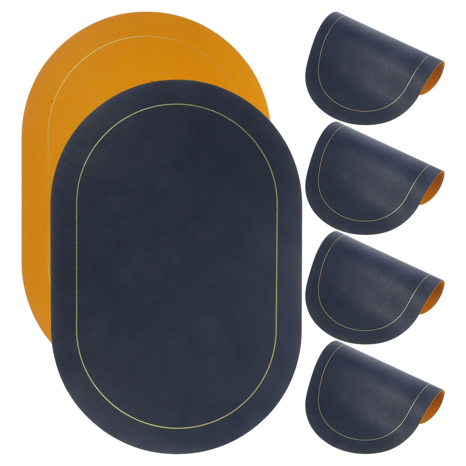 

6Pcs Heat Resistant PU Table Placemats Dining Table Mats Decorative Kitchen Home Restaurant Accessories