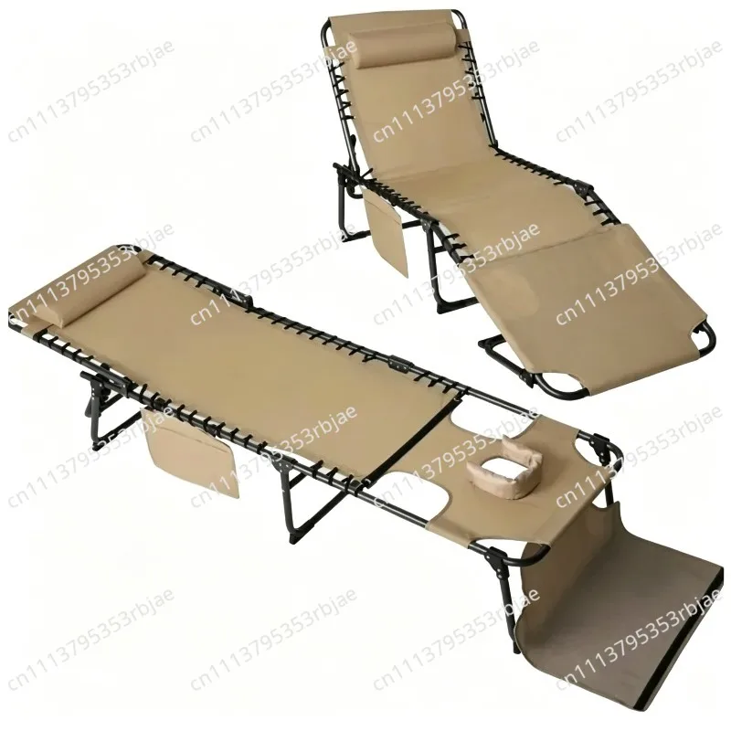 Adjustable 5-gear face hole outdoor portable oversized swimming pool side bag row bed beach bed