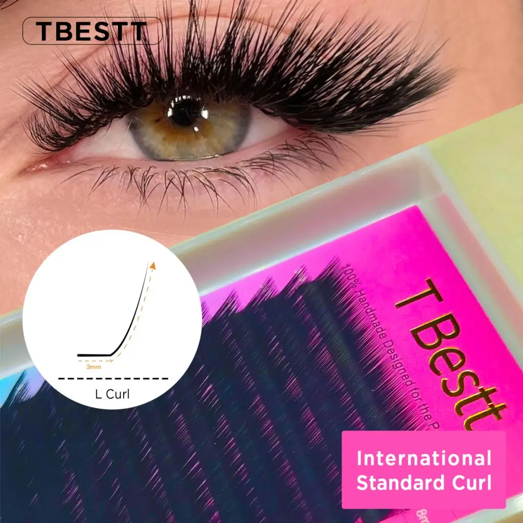 Tbestt 16rows Cashmere Classic Eyelash Extensions False Individual Lashes L M Curl Hand Made Faux Mink Eyelashes Extensions