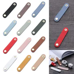 1Pcs Leather Desktop Storage Charger Cable Protector Cord Organizer Winder Tie Cable Management Cable Winder