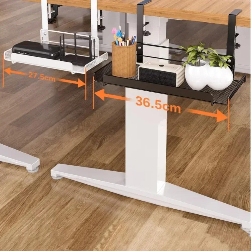 Under-desk Cable Management Tray Living Room Desktop Storage Shelves No Punching Required Cable Management Rack Wire Organizer image 5