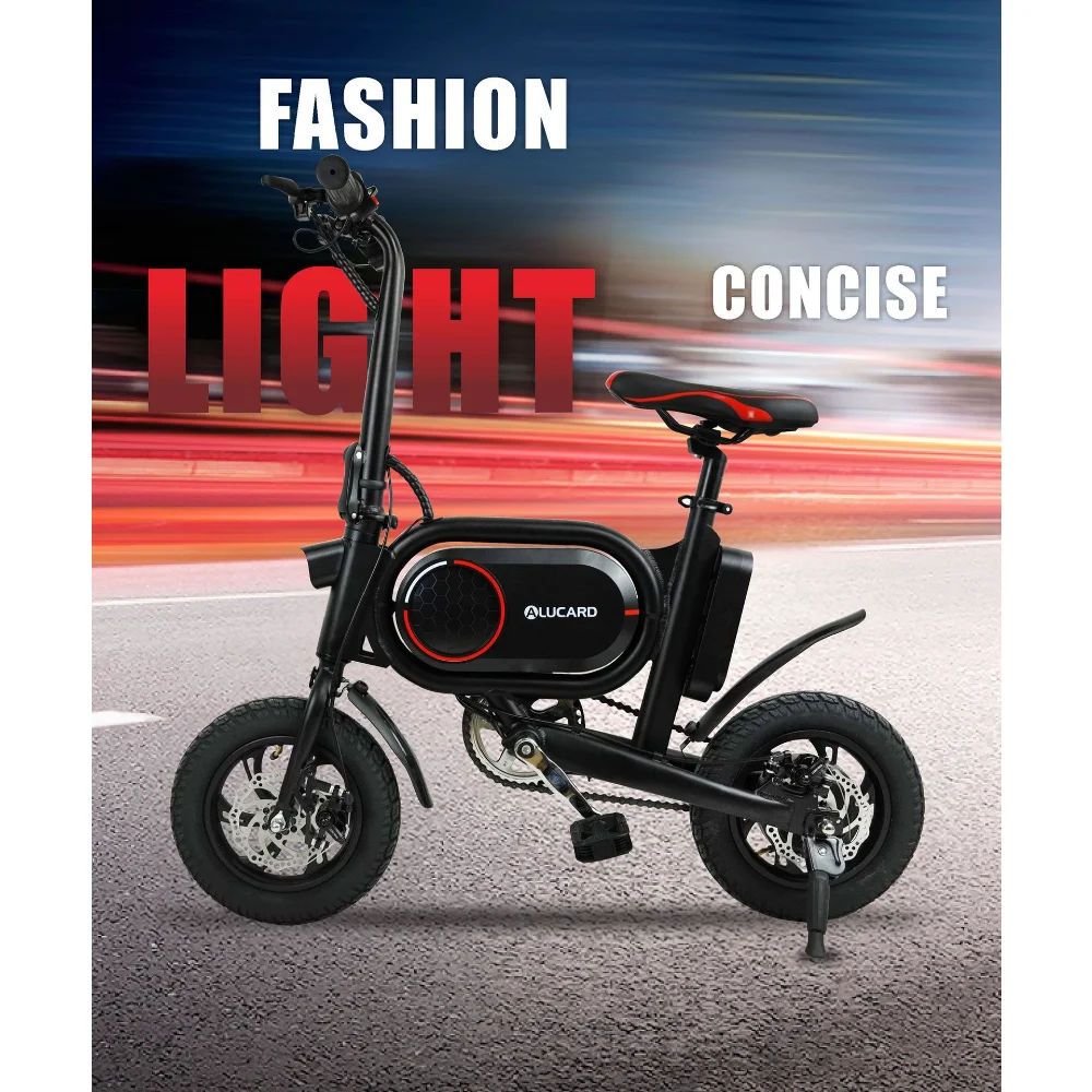 350W12 Inch Mini Portable Folding Adult 36V Lithium Bicycle Cross border Two wheel Electric Bicycle Kick scooter