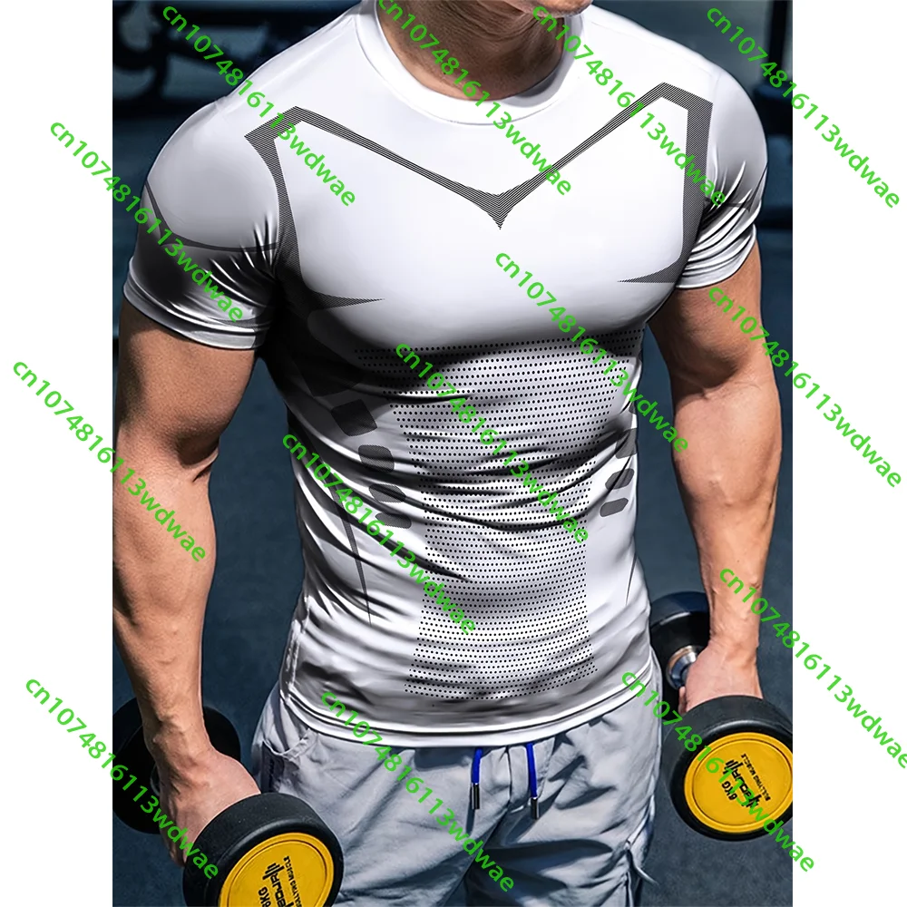 Gym Men's Sports Short Sleeved T-Shirt for Muscle Fitness Training Quick Drying Fitness Suit Man Boxing Running Tops Sweatshirt