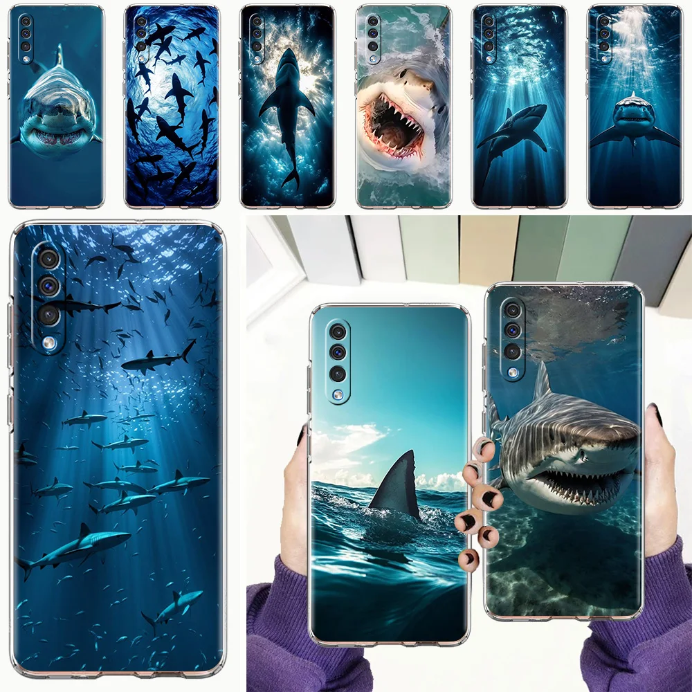 Phone Case For Samsung A56 A36 A26 A24 A16 A14 A12 A32 A50 A70 A20E A22 A40 A34 A54 A42 A52 5G A04s A06 Cover Shark