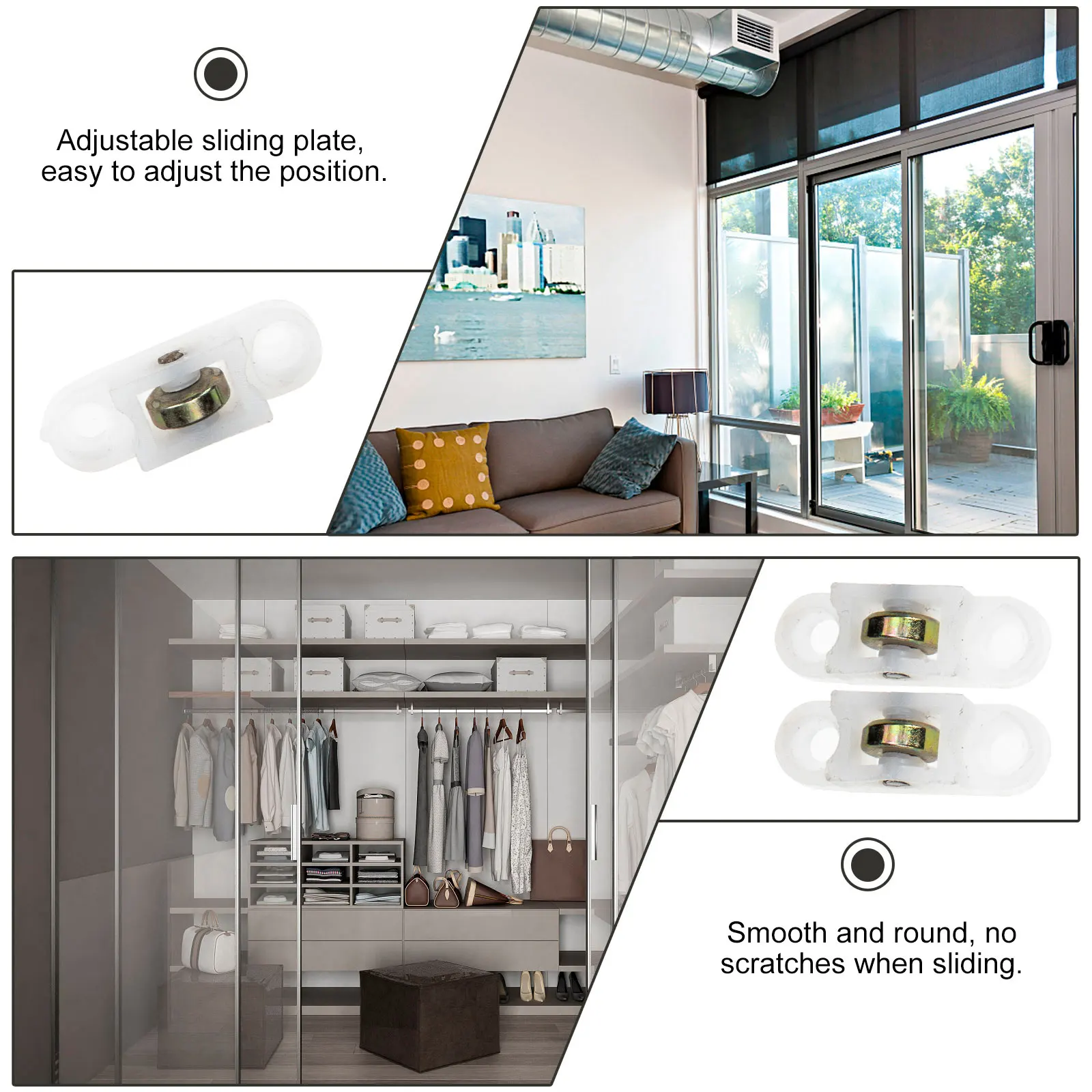 

20Pcs Sliding Door Roller Sturdy Screen Window Pulley for Cabinet Drawer Smooth Running Wheel Screen Window Pulley