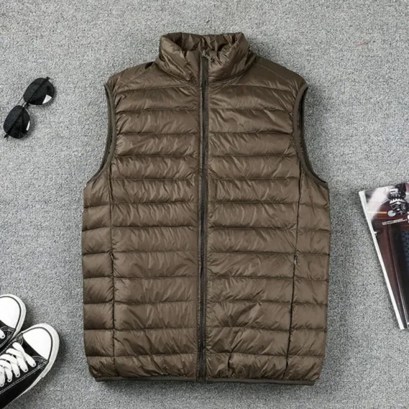 2023 New Ultra Light Sleeveless Coat Down Tank Top Winter Men's Duck Down Tank Top Ultra Thin Warm Lightweight Down Coat WERQ