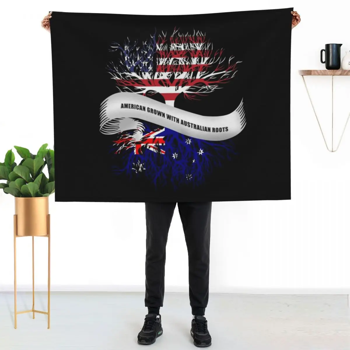 American Grown With Australian Roots Australia Throw Blanket Blankets For Baby Flannel Fabric Decorative Throw sofa bed Blankets